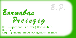 barnabas preiszig business card